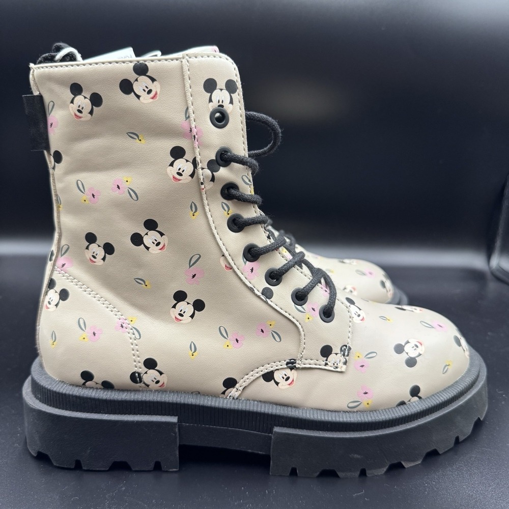 Zara Kids Mickey Mouse Lace Ankle Boots Girls Size US 3.5, EUR 35 NWT Disney - Picture 11 of 13